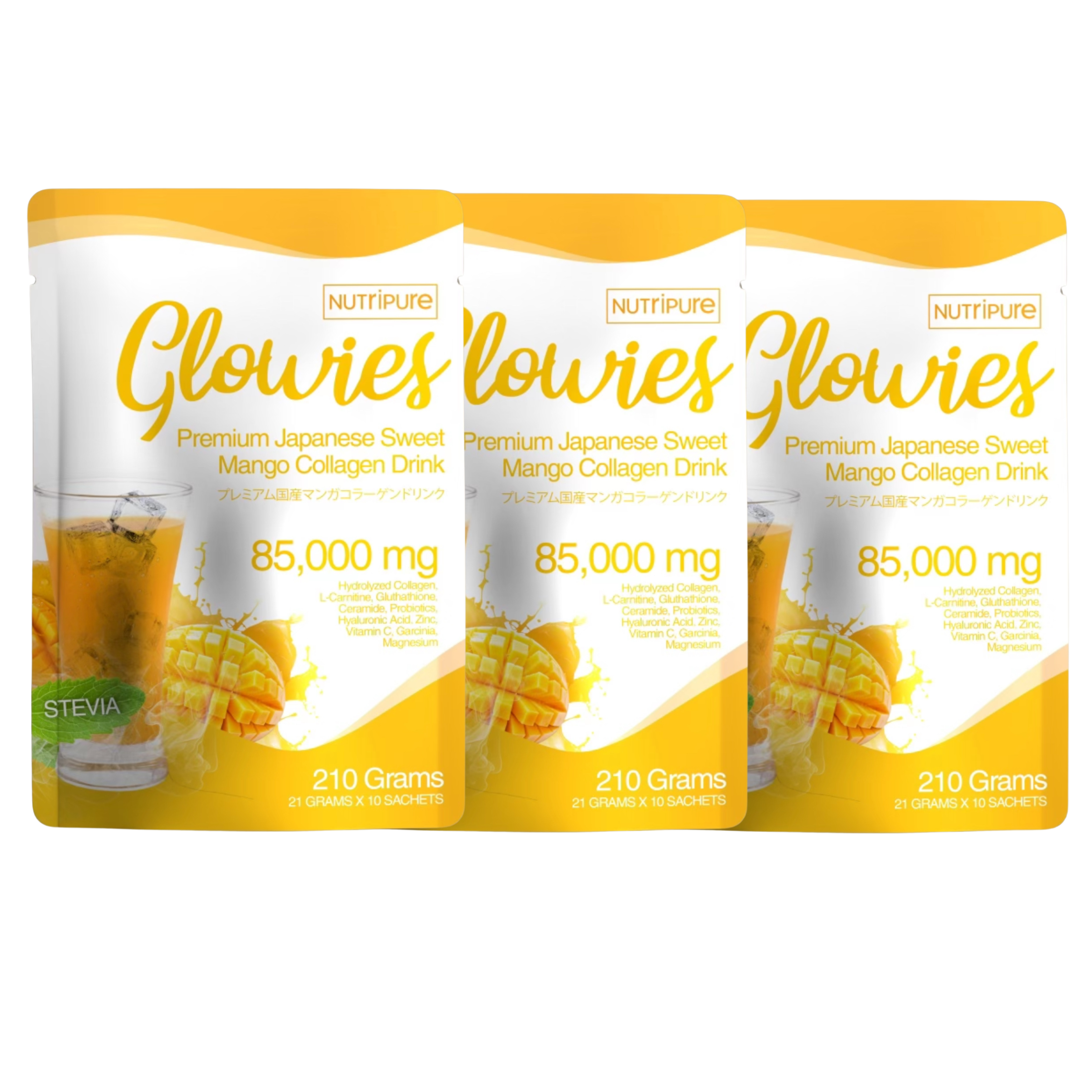 3 Pouches (30-day Supply) Glowies Milk Collagen Mango